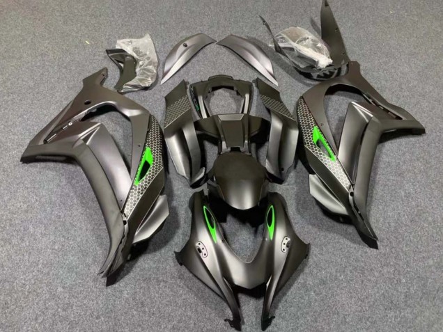 Descuento Carenados Moto Kawasaki ZX10R 2016-2020 - Negro Mate Verde Honeycomb