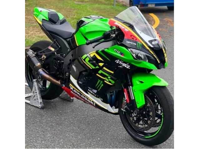 Descuento Carenados Moto Kawasaki ZX10R 2016-2020 - Verde Amarillo Rojo Negro Elf Monstruo