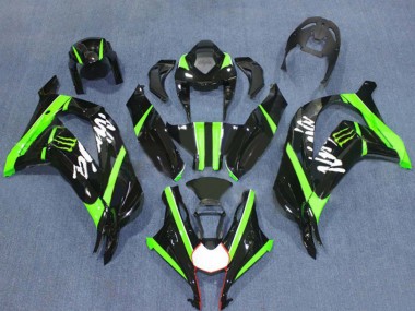 Descuento Carenados Moto Kawasaki ZX10R 2016-2020 - Negro Brillante Verde Monstruo