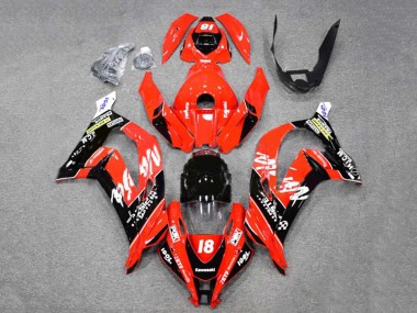 Descuento Carenados Moto Kawasaki ZX10R 2016-2020 - Rojo Negro Brillante Blanco Monstruo 18