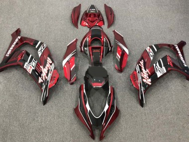 Descuento Carenados Moto Kawasaki ZX10R 2016-2020 - Rojo Granate Blanco Negro Brillante