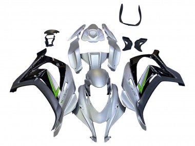 Descuento Carenado Moto Kawasaki ZX10R 2016-2020 - Plata Verde Negro
