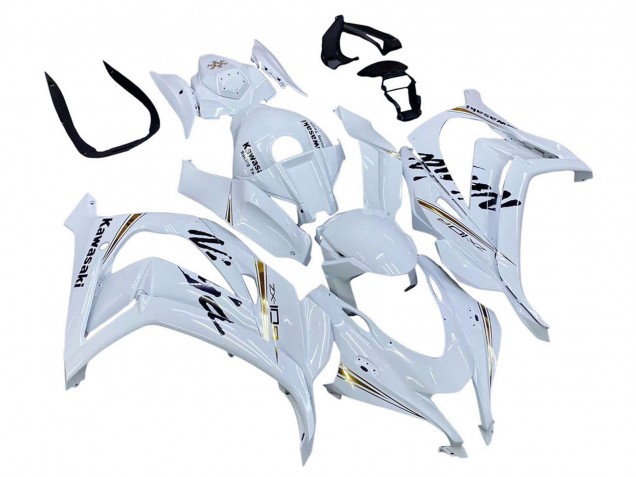 Descuento Carenados Moto Kawasaki ZX10R 2016-2020 - Blanco Oro Negro