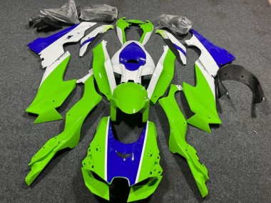 Descuento Carenados Moto Kawasaki ZX10R 2021-2025 - Blanco Verde Azul