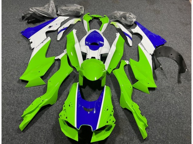 Descuento Carenados Moto Kawasaki ZX10R 2021-2025 - Blanco Verde Azul