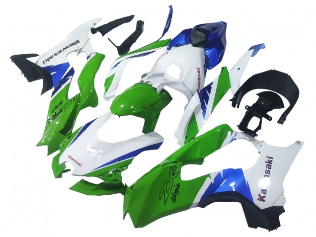 Descuento Carenados Moto Kawasaki ZX10R 2021-2025 - Blanco Verde Azul Negro