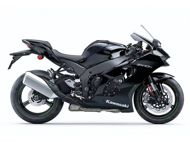 Descuento Carenados Moto Kawasaki ZX10R 2021-2025 - Negro Blanco Verde Calcomanía