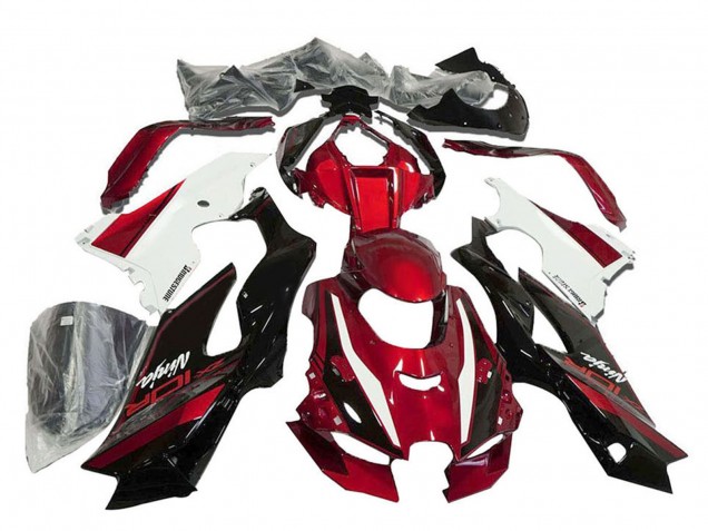 Descuento Carenados Moto Kawasaki ZX10R 2021-2025 - Rojo Blanco Negro Brillante