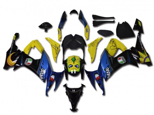 Descuento Carenados Moto Kawasaki ZX10R 2008-2010 - Amarillo Negro Azul Tiburón