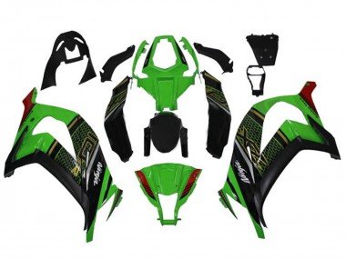 Descuento Carenados Moto Kawasaki ZX10R 2011-2015 - Verde Negro Brillante Rojo Honeycomb