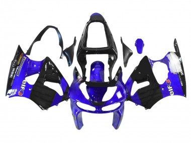 Descuento Carenados Moto Kawasaki ZX6R 1998-1999 - Azul Negro Brillante Elf Bridgestone