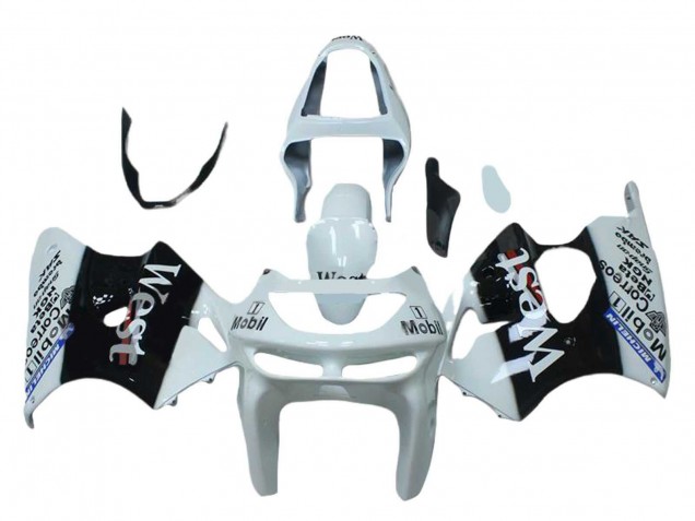 Descuento Carenados Moto Kawasaki ZX6R 1998-1999 - Blanco Negro West Mobil