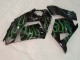 Descuento Carenado Moto Kawasaki ZX14R ZZR1400 2006-2011 - Negro Brillante Verde Llama