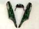 Descuento Carenado Moto Kawasaki ZX14R ZZR1400 2006-2011 - Negro Brillante Verde Llama
