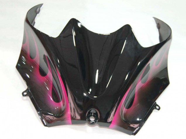 Descuento Carenados Moto Kawasaki ZX14R ZZR1400 2006-2011 - Negro Brillante Rojo Rosa Llama