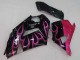 Descuento Carenados Moto Kawasaki ZX14R ZZR1400 2006-2011 - Negro Brillante Rojo Rosa Llama
