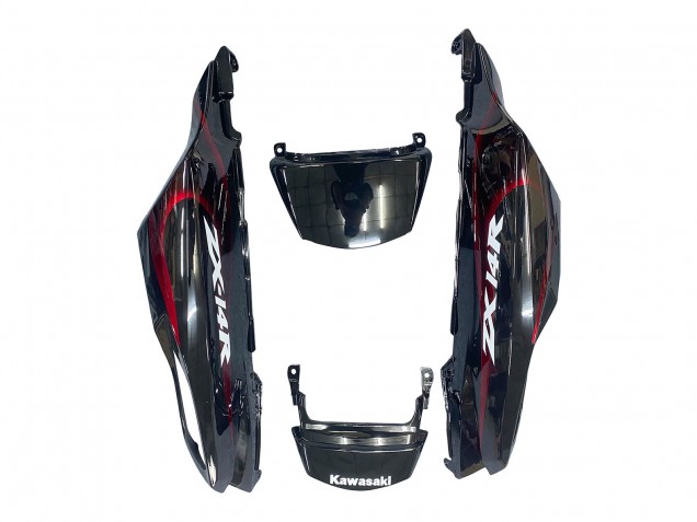 Descuento Kits Carenado Moto Kawasaki ZX14R ZZR1400 2006-2011 - Negro Brillante Rojo Llama