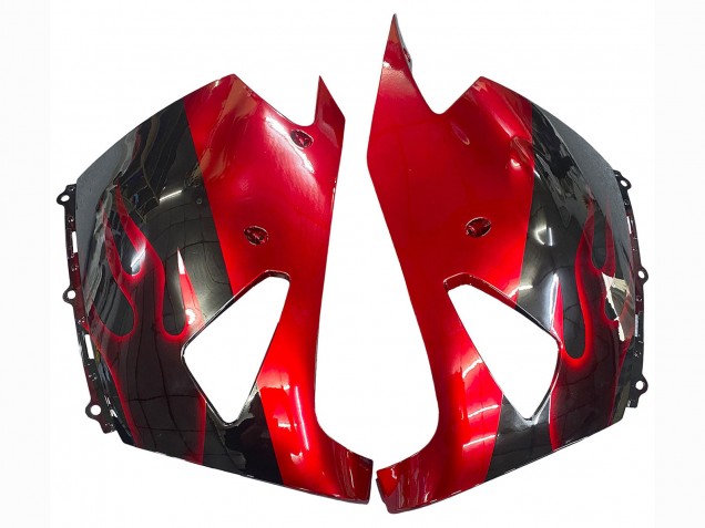 Descuento Kits Carenado Moto Kawasaki ZX14R ZZR1400 2006-2011 - Negro Brillante Rojo Llama