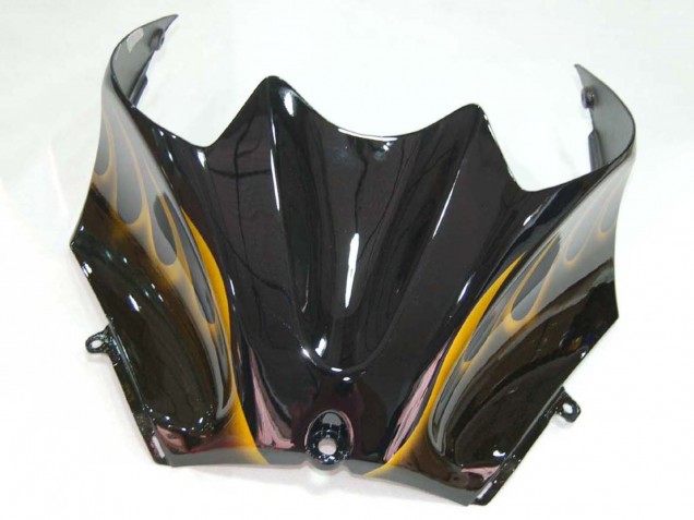 Descuento Carenados Moto Kawasaki ZX14R ZZR1400 2006-2011 - Negro Brillante Oro Llama