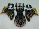 Descuento Carenados Moto Kawasaki ZX14R ZZR1400 2006-2011 - Negro Brillante Oro Llama