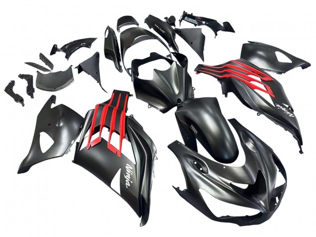 Descuento Carenados Moto Kawasaki ZX14R ZZR1400 2012-2024 - Negro Mate Rojo Blanco Ninja