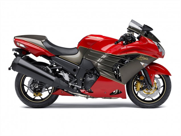 Descuento Carenados Moto Kawasaki ZX14R ZZR1400 2012-2024 - Rojo Negro Mate Oro Ninja