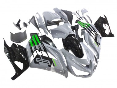 Descuento Carenados Moto Kawasaki ZX14R ZZR1400 2012-2024 - Gris Verde Negro