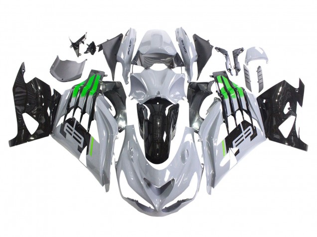 Descuento Carenados Moto Kawasaki ZX14R ZZR1400 2012-2024 - Gris Verde Negro