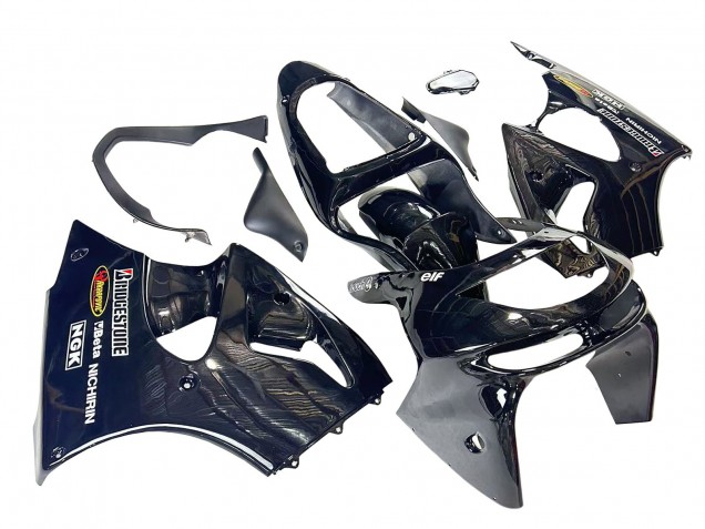 Descuento Carenados Moto Kawasaki ZX6R 1998-1999 - Negro Brillante Amarillo Elf Bridgestone