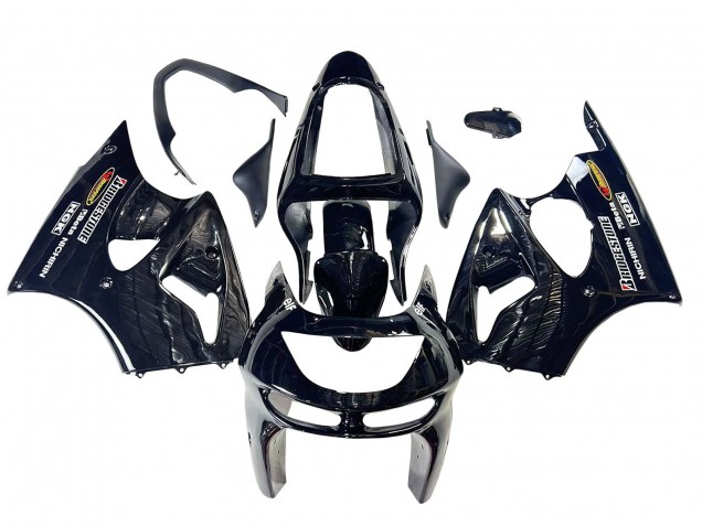Descuento Carenados Moto Kawasaki ZX6R 1998-1999 - Negro Brillante Amarillo Elf Bridgestone