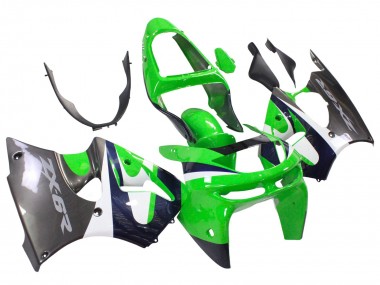 Descuento Carenados Moto Kawasaki ZX6R 1998-1999 - Verde Blanco Azul Oscuro Plata