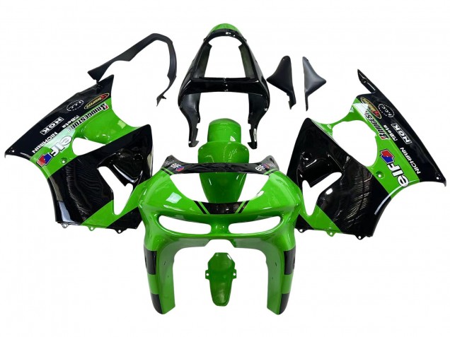 Descuento Carenados Moto Kawasaki ZX6R 1998-1999 - Verde Negro Brillante Elf Bridgestone