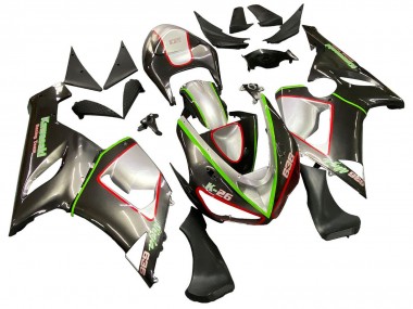 Descuento Carenados Moto Kawasaki ZX6R 2005-2006 - Negro Plata Verde Rojo K-26