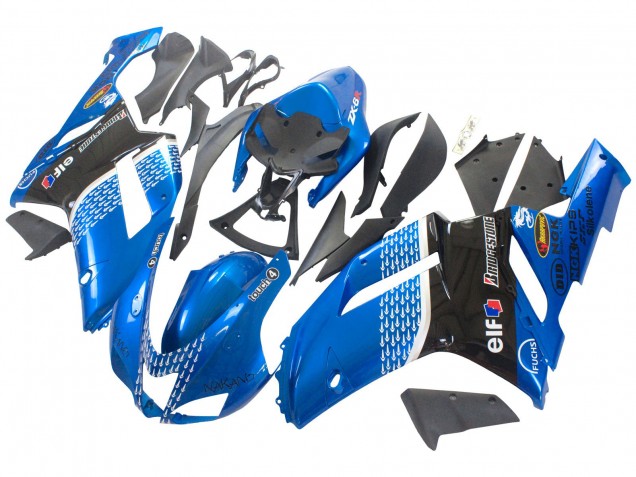 Descuento Carenados Moto Kawasaki ZX6R 2007-2008 - Negro Azul Elf