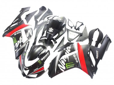 Descuento Carenados Moto Kawasaki ZX6R 2007-2008 - Negro Blanco Rojo Blanco Nieve Calcomanía Ninja Elf