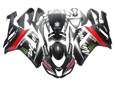 Descuento Carenados Moto Kawasaki ZX6R 2007-2008 - Negro Blanco Rojo Blanco Nieve Calcomanía Ninja Elf