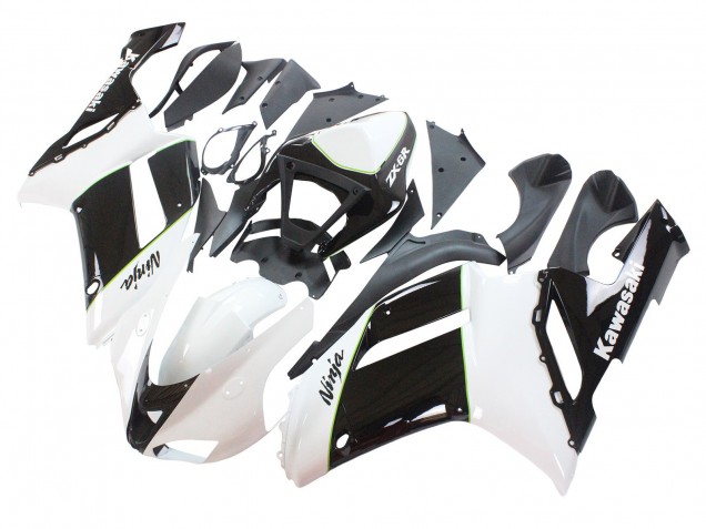 Descuento Carenados Moto Kawasaki ZX6R 2007-2008 - Negro Blanco Ninja