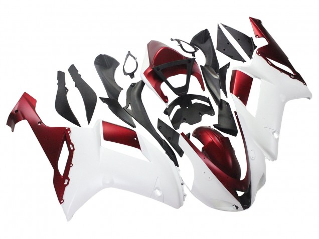 Descuento Carenado Moto Kawasaki ZX6R 2007-2008 - Blanco Rojo