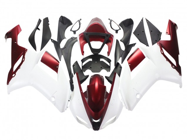 Descuento Carenado Moto Kawasaki ZX6R 2007-2008 - Blanco Rojo
