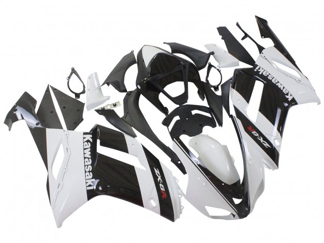 Descuento Carenado Moto Kawasaki ZX6R 2007-2008 - Blanco Negro