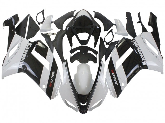 Descuento Carenado Moto Kawasaki ZX6R 2007-2008 - Blanco Negro