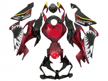 Descuento Carenados Moto Kawasaki ZX6R 2013-2018 - Rojo Amarillo Negro Blanco Tiburón