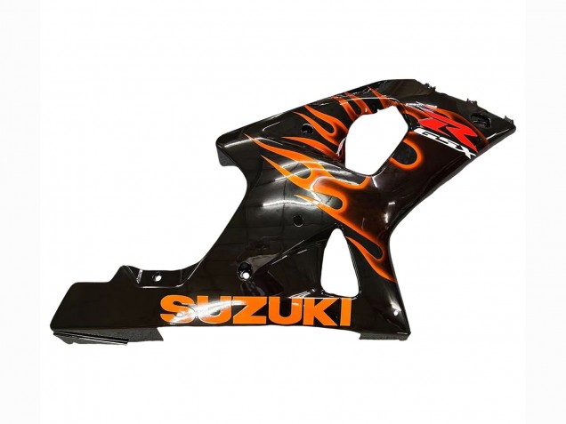 Descuento Carenados Moto Suzuki GSXR1000 2000-2002 - Negro Brillante Naranja Llama