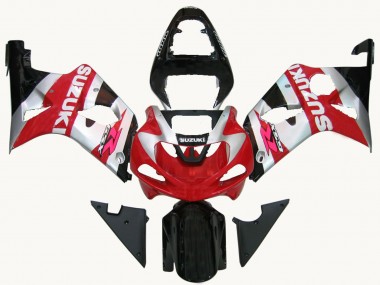 Descuento Carenados Moto Suzuki GSXR1000 2000-2002 - Rojo Plata Blanco Negro