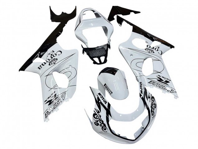 Descuento Carenados Moto Suzuki GSXR1000 2000-2002 - Blanco Negro Motul Corona