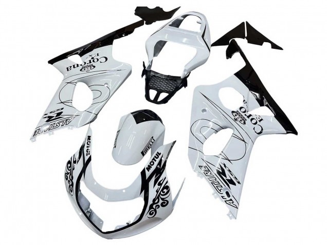 Descuento Carenados Moto Suzuki GSXR1000 2000-2002 - Blanco Negro Motul Corona