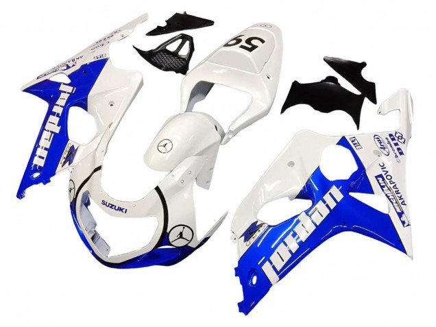 Descuento Carenados Moto Suzuki GSXR1000 2000-2002 - Blanco Azul Jordan 59