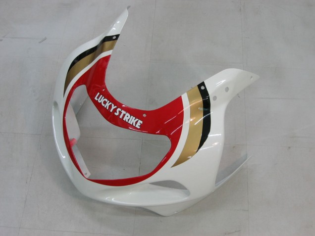 Descuento Carenados Moto Suzuki GSXR1000 2000-2002 - Blanco Rojo Lucky Strike