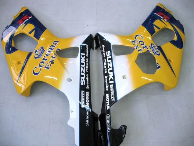 Descuento Carenados Moto Suzuki GSXR1000 2000-2002 - Amarillo Azul Oscuro Blanco Motul Corona