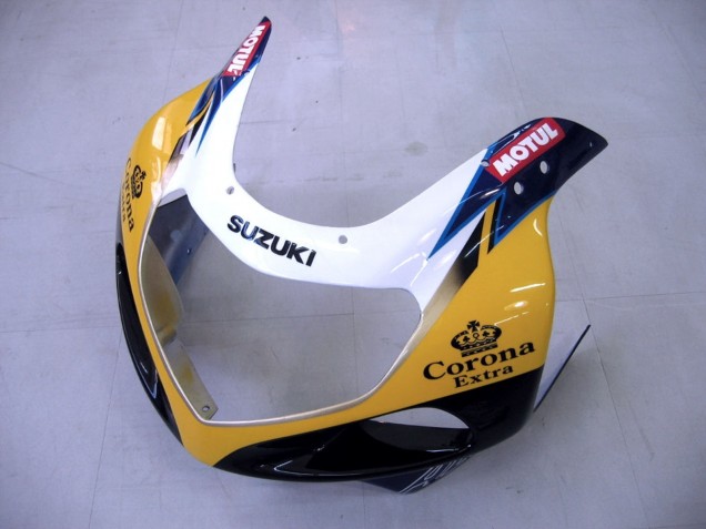 Descuento Carenados Moto Suzuki GSXR1000 2000-2002 - Amarillo Azul Oscuro Blanco Motul Corona